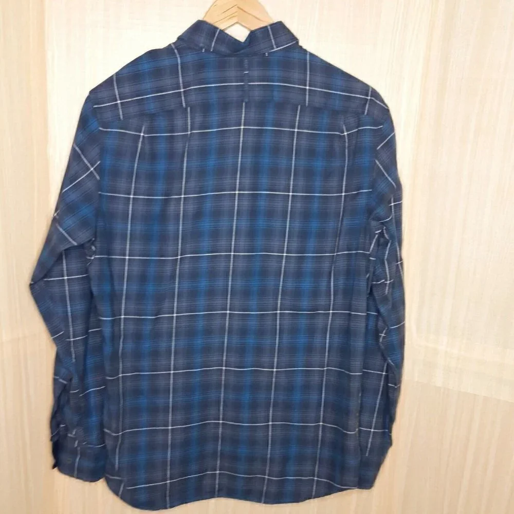 Banana Republic Mens Blue Plaid Button Down Shirt  Large